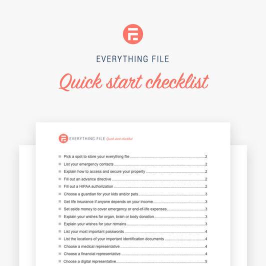Everything File Quick Start Checklist